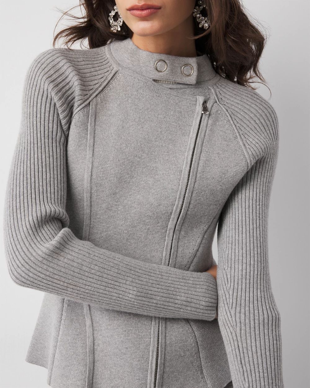 Womens moto sweater jacket new arrivals